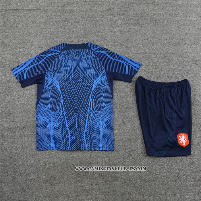 Chandal del Paises Bajos 22-23 Manga Corta Azul - Pantalon Corto